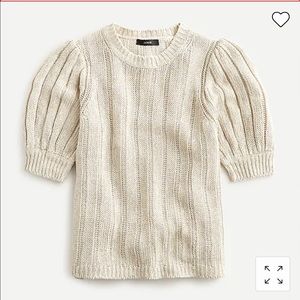 J. Crew Puff-sleeve linen sweater